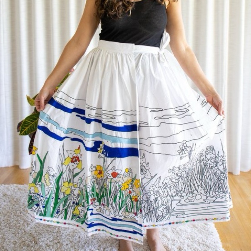 NWT MII COLLECTION Paint by Numbers Coloriage Wrap Skirt Large